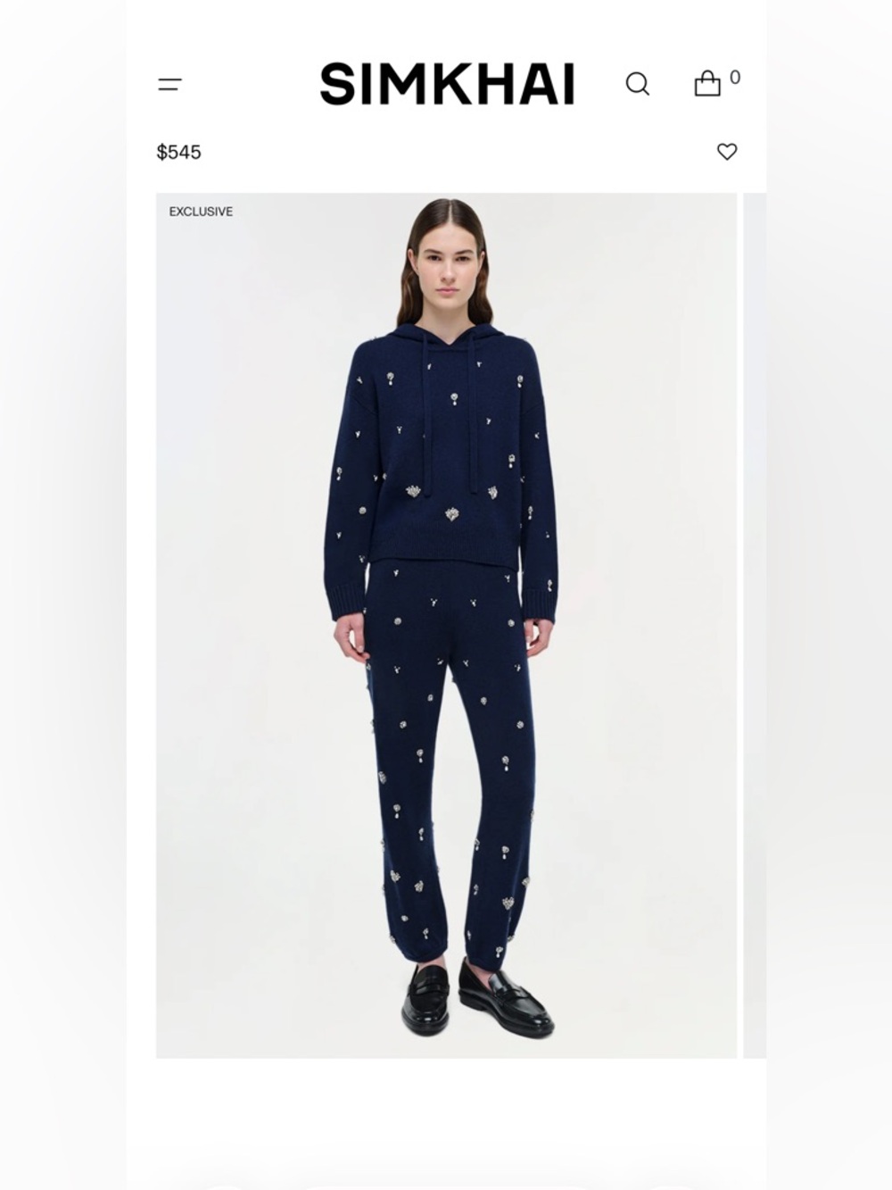 Simkhai Karmen Embellished Cashmere Hoodie.